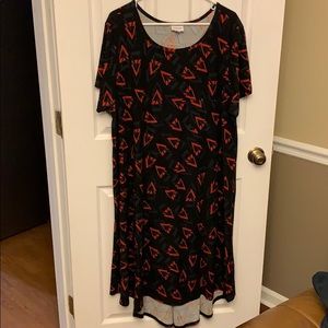 Lularoe Carly Geometric Print 3XL Black, Teal, Red